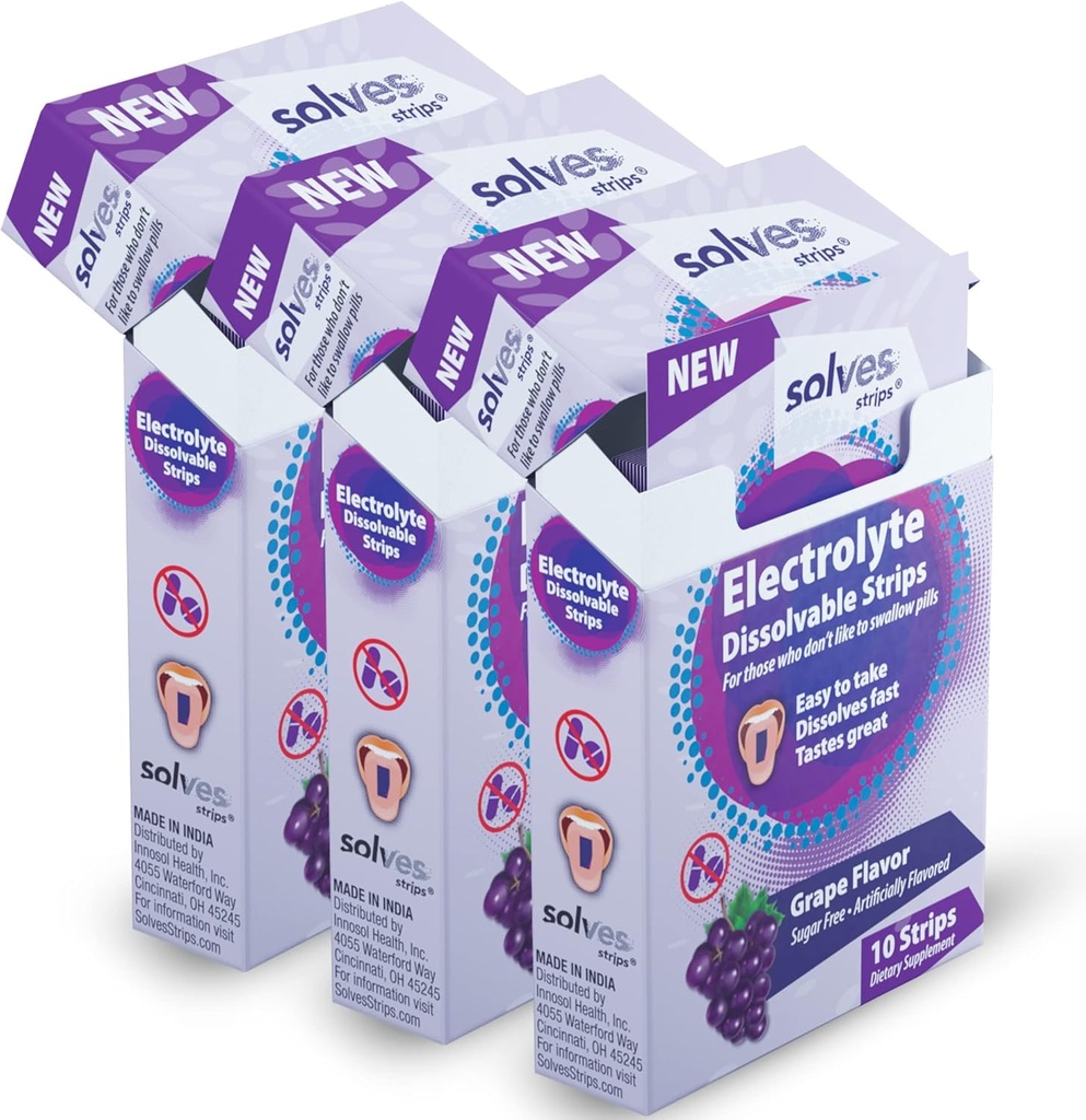 Elektrolyte Change Strips - Sugar-Free, Grape Burst Flavor, High Potency for Instant Hydration, Perfect for Gym & Outdoor Activities, 10 Strips in Portable Single-Serve Packs