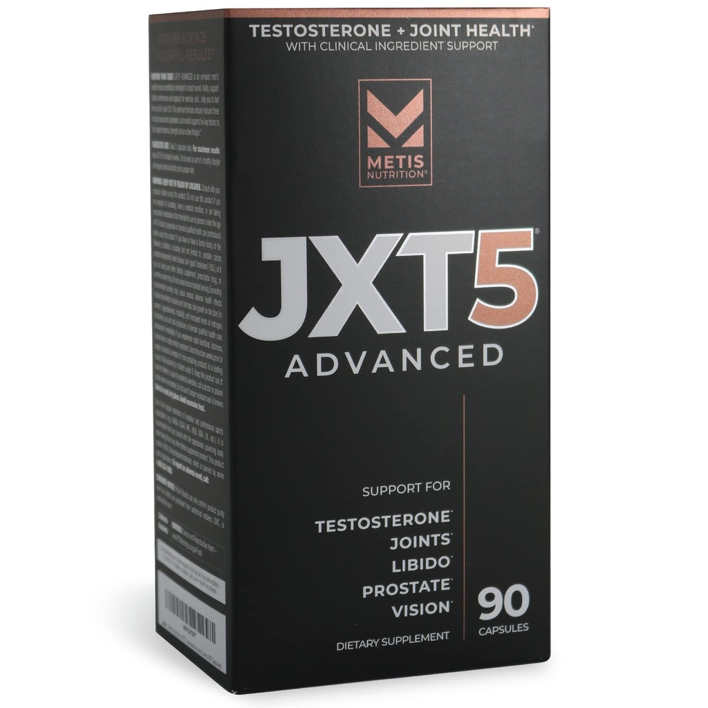 JXT5 Ortak Sağlık - Libido, Prostate ve Vision için 5in-1 Erkek Sağlığı Supplement - Test Boost, Ortak Destek ve Enerjiyi Geliştir (90 Capsules)
