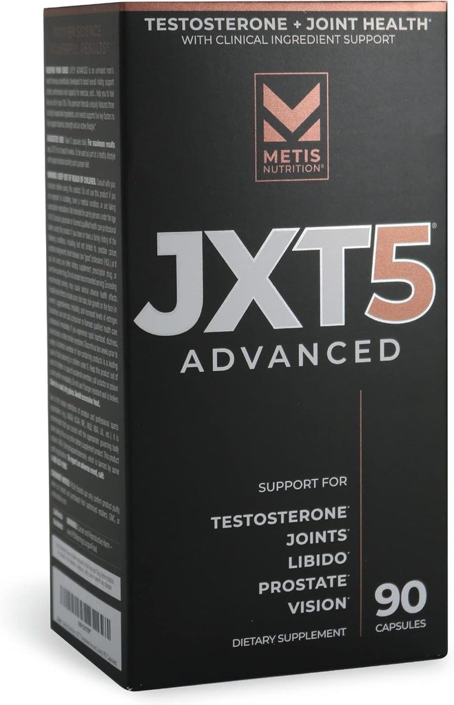 JXT5 Ortak Sağlık - Libido, Prostate ve Vision için 5in-1 Erkek Sağlığı Supplement - Test Boost, Ortak Destek ve Enerjiyi Geliştir (90 Capsules)