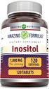 Amazing Formulas Inositol Tablets Supplement | 1000 Mg per Serving | Vitamin B8 | Non-GMO | Gluten-Free | Made in USA (1 Pack, 120 Count)