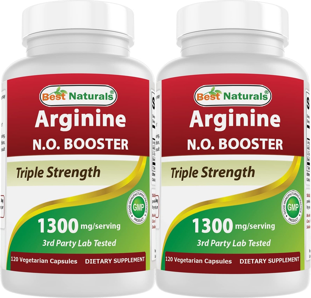 En İyi Doğallar L-Arginine NO ATM Triple Strength 1300 mg 120 Veg Capsules (120 Kont)