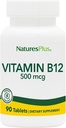 Natures Plus Vitamin B12 (Methylcobalamin) - 500 mcg, 90 Vejetaryen Tabletler - Yüksek Potency Red Blood Hücre Desteği - Doğal Enerji Uyarısı, Genel Sağlık - Gluten-Free - 90 Hizmetler