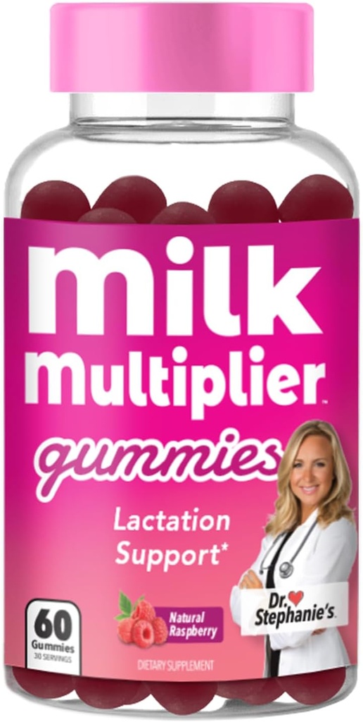 Dr. Stephanie's Milk Multiplier Lactation Support Gummies - Fenugreek Ücretsiz Süt Verme Supplement for Milk Supply Art Art Arttle, Fennel Tohum, Alfafa - Postpartum & Hemşirelik Essentials