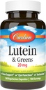 Carlson - Lutein & Greens, 20 mg, Vision Support & Eye Function, Antioksi, 180 Vegetarian Capsules