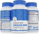Immune Hero Immune Support Supplement - Immune System Vitamins - C, E, B6, çinko, L-Glutamine, Echinacea, Tur, Turmeric + Elder Capsules + Probiyotiks for Gut Health Protection, Vegan