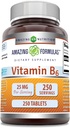 Amazing Formulas Vitamin B6 Pyridoksie 25mg 250 Tablet Tamam | GMO | Gluten Free | Made in USA