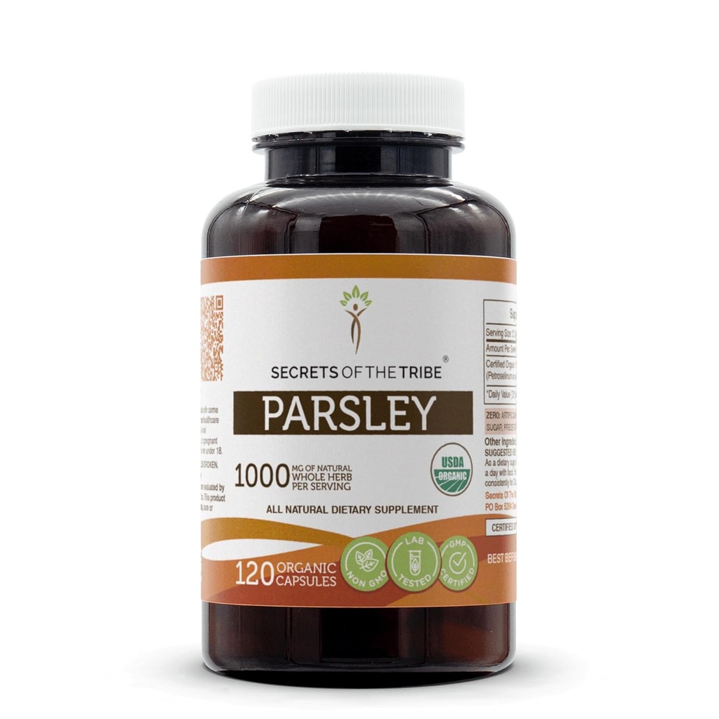 Tribe Parsley USDA Organik | Vejetaryen Capsules ve Sertifikalı Organik Parsley (Petroselinum crispum) Kuru Yaprak (120 Capsules)