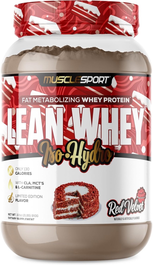Kassport Lean Whey RevolutionTM Protein Toz - Whey proteini - Low Calorie, Low Carb, Low Fat, İnanılmaz Flavors - Scoop için 25g Protein - 2lb Red Velvet