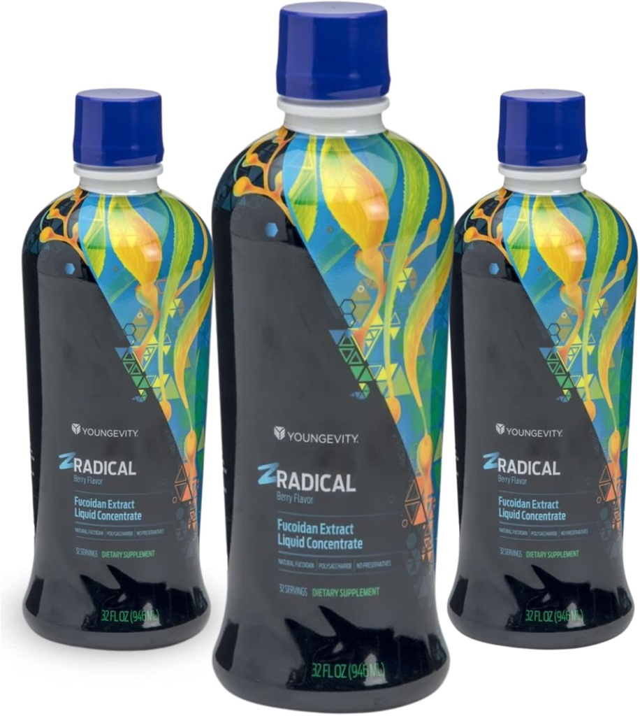 3 Σετ - συμπλήρωμα υποστήριξης ανοσοποιητικών. Zradical Youngevity (στα Αγγλικά). Καθαρό ποτό για την υγεία του Fucoidan 32 εντάξει