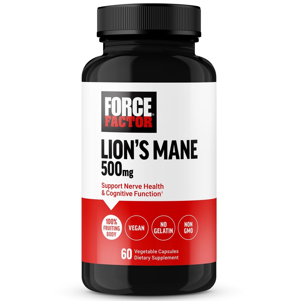 Power Factor Lion’s Mane Supplement Κάψουλες, Μνήμη & Focus Supplement, Υποστηρίζει Nerve Υγεία & Γνωστική Λειτουργία, Φτιαγμένο με 100% Φρουτιστικό Σώμα, Vegan, Χωρίς Ζελατίνη, Μη ΓΤΟ, 60 Καψάκια λαχανικών