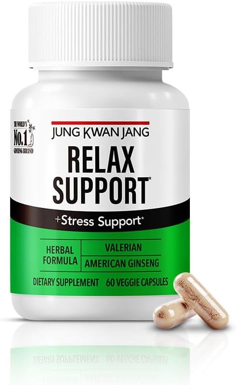 JUNG KWAN JANG Χαλαρώστε με βαλεριάνα ρίζα (1.000mg) και αμερικανική Ginseng (143mg) για την υποστήριξη χαλάρωσης και καλύτερο ύπνο, 60 βότανα κάψουλες για άνδρες και γυναίκες
