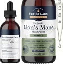 Lions Mane Mushroom Supplement Liquid Drops | Immune System Alert, Brain Supplement Focus & Memory | Organik Lion's Mane Extract