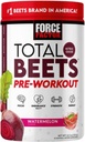 FORCE FACTOR Total Beets Pre-Workout Powder to Boost Energy & Endurance, Increase Strength, and Improve Blood Flow and Pumps, Nitric Oxide Supplement with Beet Root Powder, Watermelon, 30 Servings
