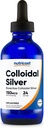 Nutricost Colloidal Silver 4oz - Cobalt Blue Glass Şişes, Bio-Active Colloidal Silver