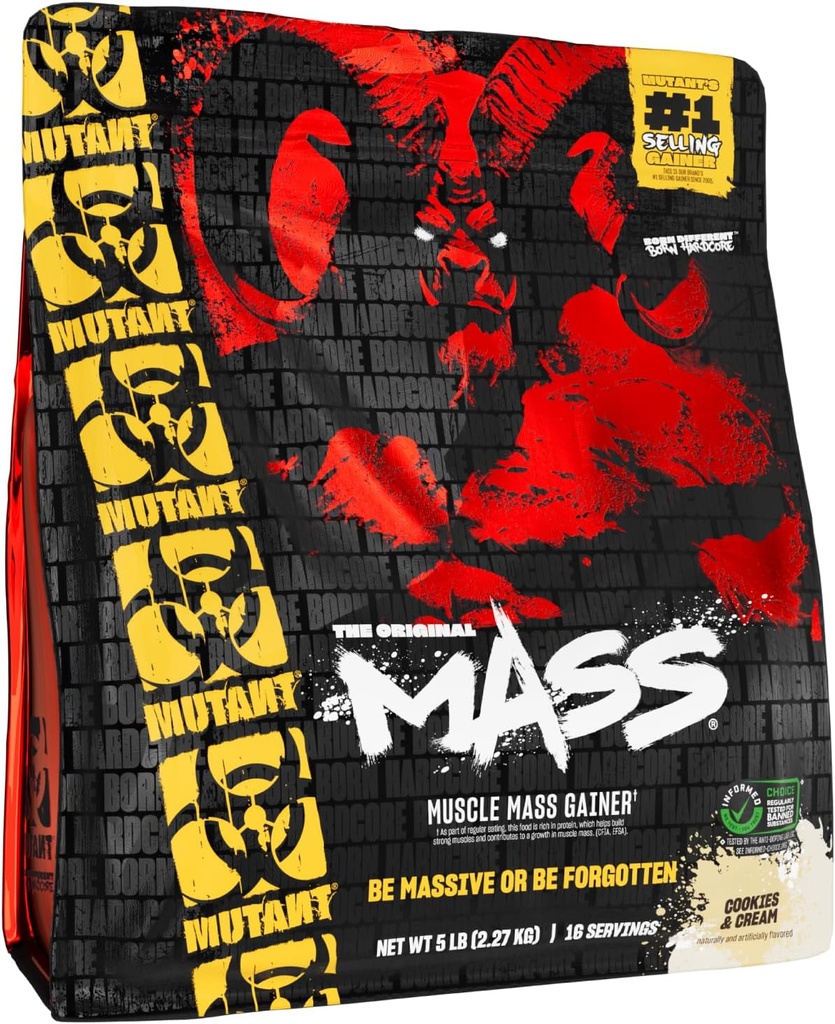Mutant Mass | Kilo Mass Liger Protein Tozu - Mass kazanç için yüksek Calorie protein Toz - Çerezler ve krem - 5 Pound