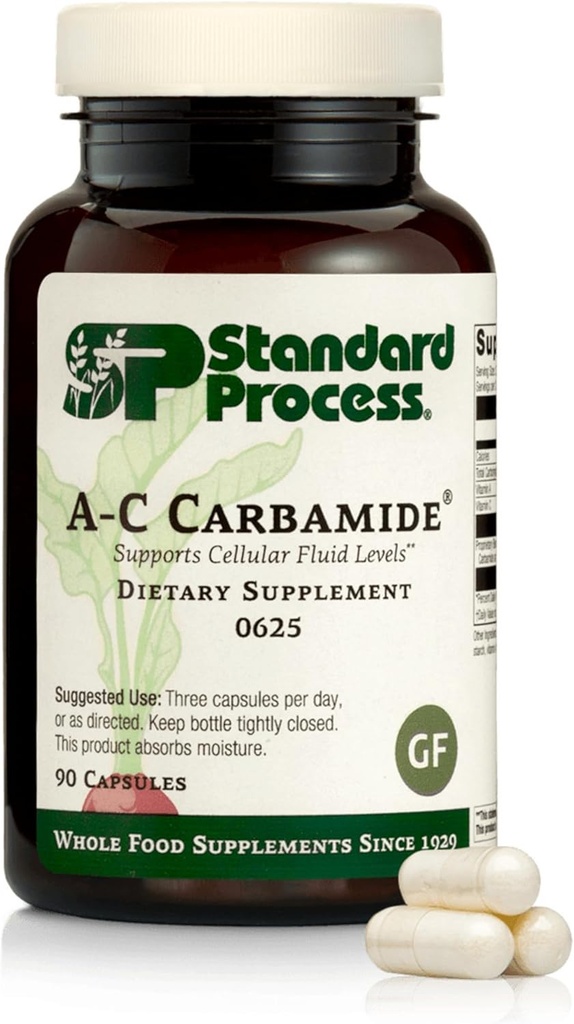 Τυποποιημένη διαδικασία Inc. A-C Carbamide - συμπλήρωμα υποστήριξης νεφρών χωρίς γλουτένη με βιταμίνη Α, βιταμίνη C, και αλεύρι Arrowot - 90 κάψουλες