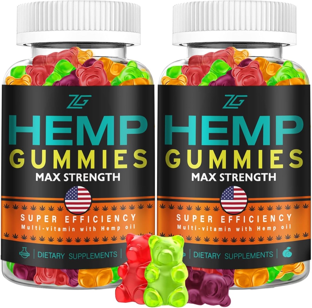 Hemp Gummies RORstful Nap için Gelişmiş Ekstra Kuvvetler - (2 Pack) Saf Yüksek Potency Organik Hemp Petrol Büyük Ayı Gummies -% 100 Natural Hemp Gummy for Yetişkinler Apple
