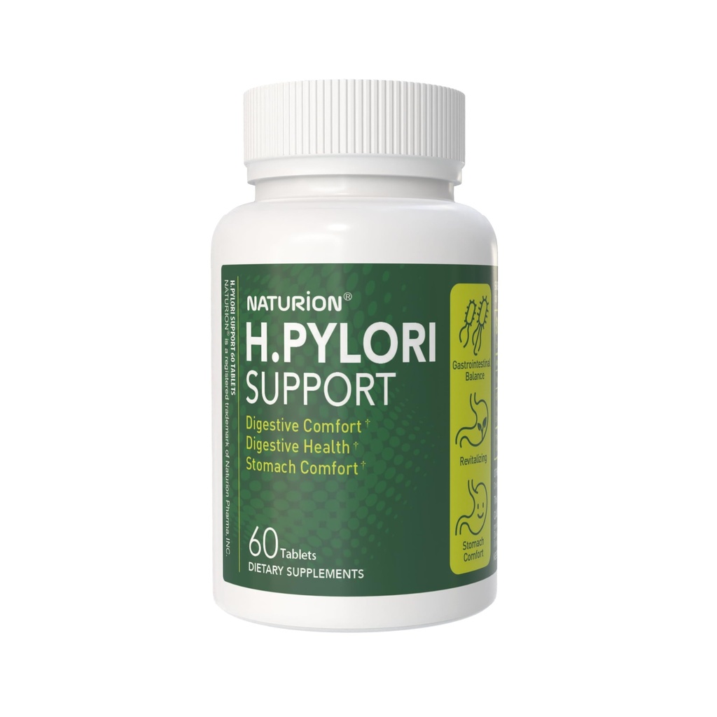 H. Pylori Υποστήριξη - Digestive Health Supplement with G- FOS Blend, Whey Protein, Licorice, Μαστίχα, Βιταμίνη U, και Βιταμίνη B2 - Στομάχι Comfort & Gut Balance - 60 Tablets, 30 Day Supply