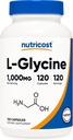 Nutricost L-Glycine 1000 mg, 120 Capsules, Vegetarian, Non-GMO ve Gluten Free