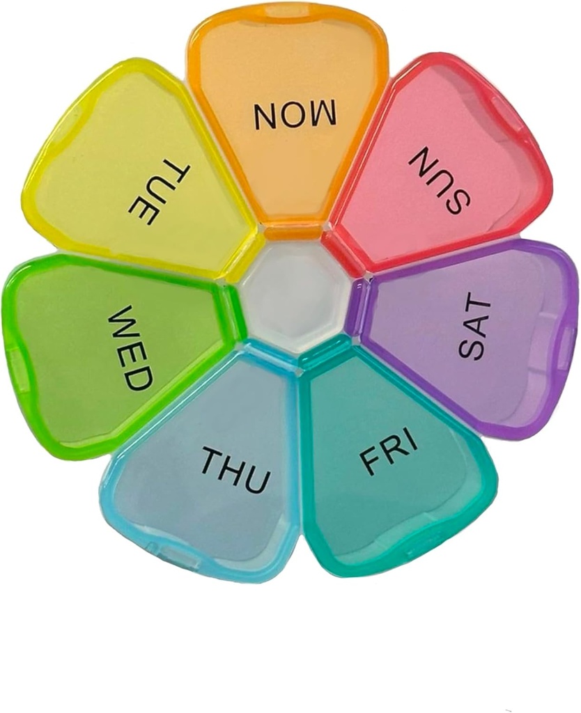 Extra Large Weekly Pill Box 7 Day, Χαριτωμένο Pill Case Organizer, Pill Container, Πολύχρωμος Οργανωτής Χάπια Ιατρικής για Βιταμίνη Fish Oil Softgels, Δισκία, Συμπληρώματα φαρμακευτικής αγωγής Gummies