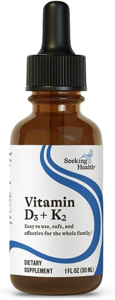 Sağlık Vitamini D3 + K2 Drops - Sıvı Vitamin D & K Destekleri Immune System Function & Bone Health - Aidselli Abxia - Aids Health Blood Flow & Circulation - 1 Fl oz (30 ML)