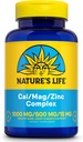 N:47'S LIFE Cal Mag çinko Kompleksi 1000 mg / 500 mg / 15mg - Kalsiyum Magnezyum çinko Tamam w/Vitamin D ve Boron - Bone Health, Muscle and Heart Health Support, 60 Day Garanti, 25 Serv, 100 Caps