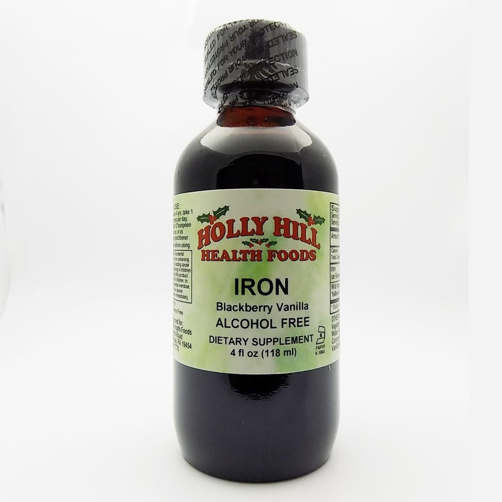Holly Hill Health Foods, Σιδερένιο Αλκοόλ Δωρεάν, BlackBerry Vanilla, 4 Ουγγιά