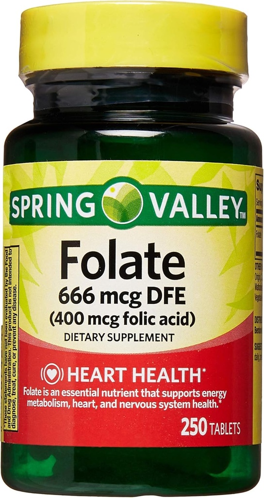 Spring Valley - Φολικό οξύ 400 mcg, 250 δισκία