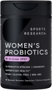 Sports Research® Women's Probiyotiks with Prebiyotiks, 65 milyar CFU - Gut Health & Digestive Support, Probiyotiks for Women with Cranberry - Non-GMO TY & Gluten Free - 30 Count