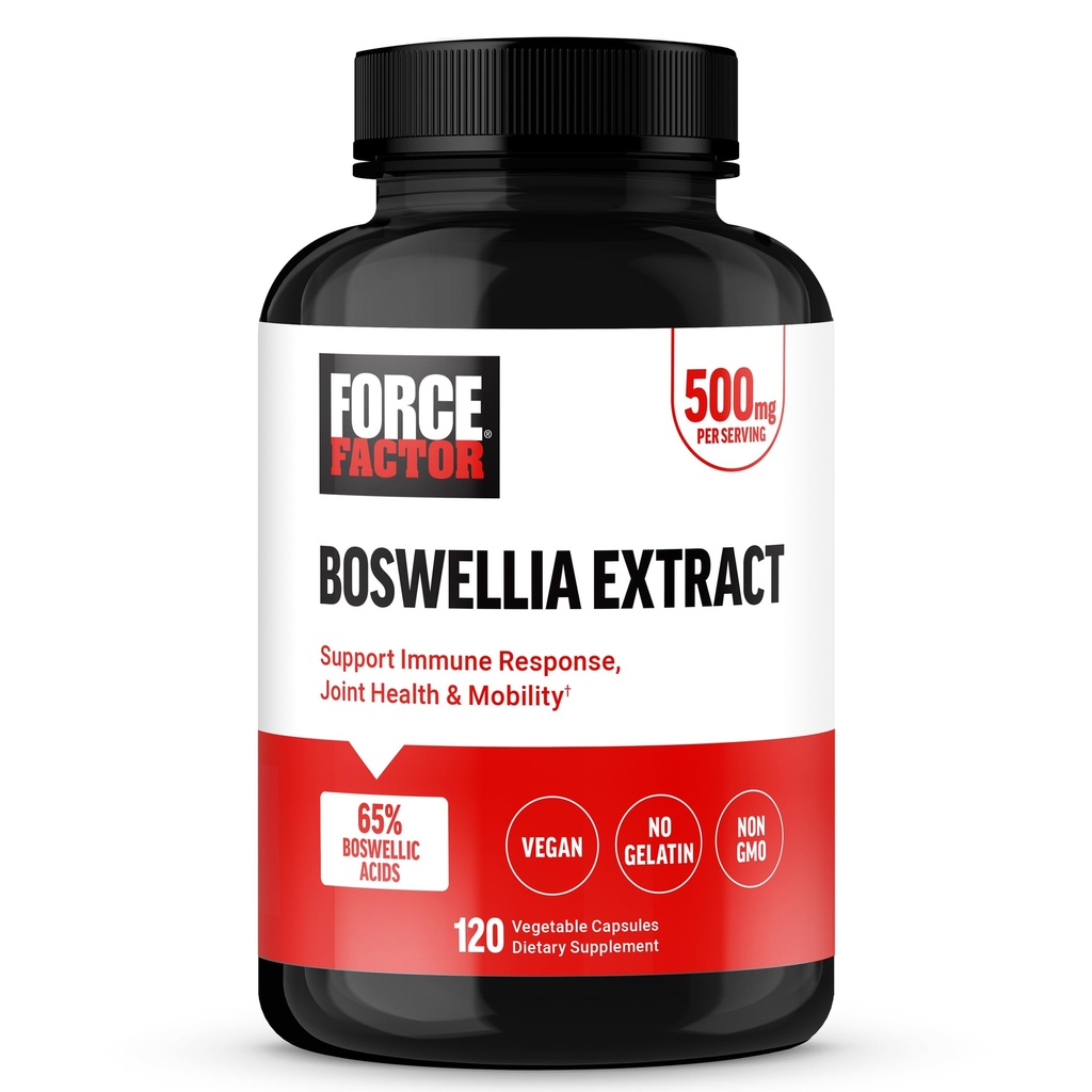 FORCE FACTOR Boswellia Extract Κάψουλες, συμπλήρωμα ανοσοστήριξης και κοινό συμπλήρωμα υγείας για γυναίκες και άνδρες, Made with Premium Boswellia Serrata Extract, Vegan, Non-GMO, 120 κάψουλες