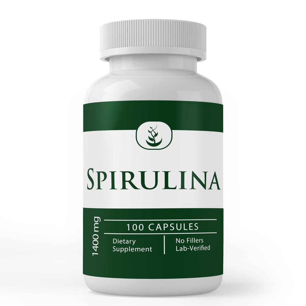 PURE ORIGINAL INGREDIENTS Spirulina (100 Capsules) Phycocyanin, Pure
