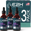 E2H Natural Sleep Aid - Υγρή μελατονίνη με χαμομήλι, Theanine - Sleep Better, Deeper, Longer - Vegan, GMO-Free - Παρέχει ανακούφιση από άγχος (3 μπουκάλια)