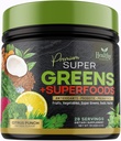 Greens Toz Superfood Supplement - Super Green Reds Smoothie Mix Blend with Spirulina, Wheat Grass, Chlorella, Beets, Probiyotiks, Natural Antioksis - Vegan, Non-GMO - 28 Servisler