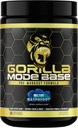 Gorilla Mind Base Pre Workout - αυξάνει το νιτρικό οξύ Έντονη εστίαση & δύναμη αντοχής κίνησης - L-Citrulline, L-Tyrosine, Betaine, Alpha-GPC, καφεΐνη, Huperzine A - 360 Grams (Blue Raspberry)