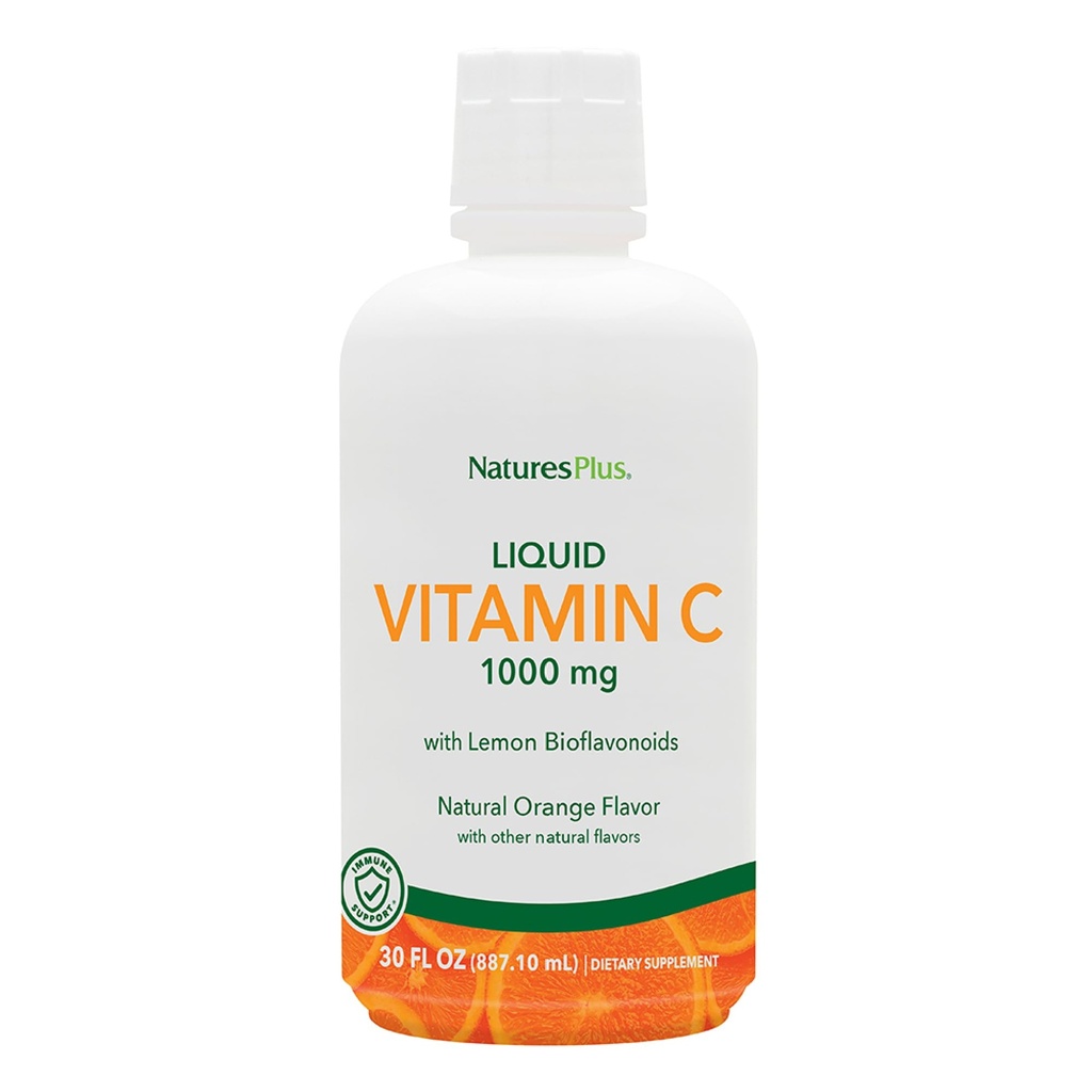 DoğalarPlus Sıvı Vitamin C - 1000 mg, 30 fl oz - Lemon Bioflavonoyaklar ile - Vejetaryen, Gluten Free - 30 Hizmet