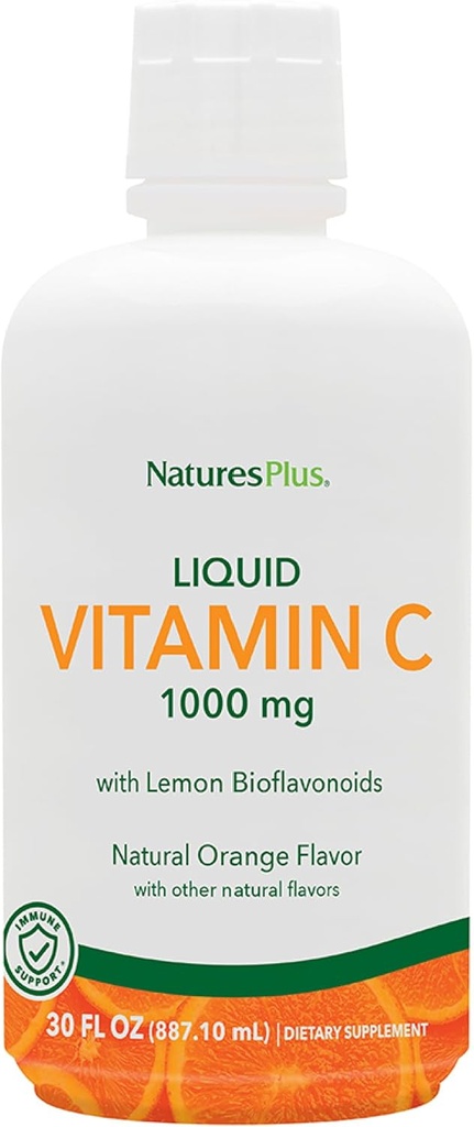 NaturesPlus Liquid Vitamin C - 1000 mg, 30 fl oz - with Lemon Bioflavonoids - Vegetarian, Gluten Free - 30 Servings