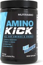 NutraBio Dee Kick – BCAA Toz Doğal Caffeine – Enerji, Hydration & Recovery – BCAAs, Electrolytes & Amino Asits – Blue Raspberry, 30 Hizmet
