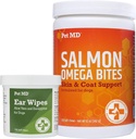 Pet MD Ear Wipes ve Salmon Omega Bites