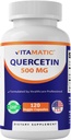Vitamatic Quercetin 500 mg, 120 Vegetarian Capsules (Non-GMO, Gluten Free, Vegan) - Kartiovascular Health