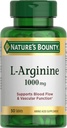 Nature's Bounty L-Arginine 1000 mg for Supporting Blood Flow and Vascular Function – Non-GMO, Gluten Free, 50 Tablets