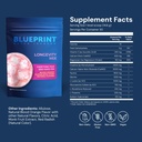 Blueprint Bryan Johnson Longevity Mix - Muscle Builder & Recovery Supplement - Focus ve Balanced Mood - Magnezyum, Tina, Glutathione & C- 30 Hizmet, Blood Orange