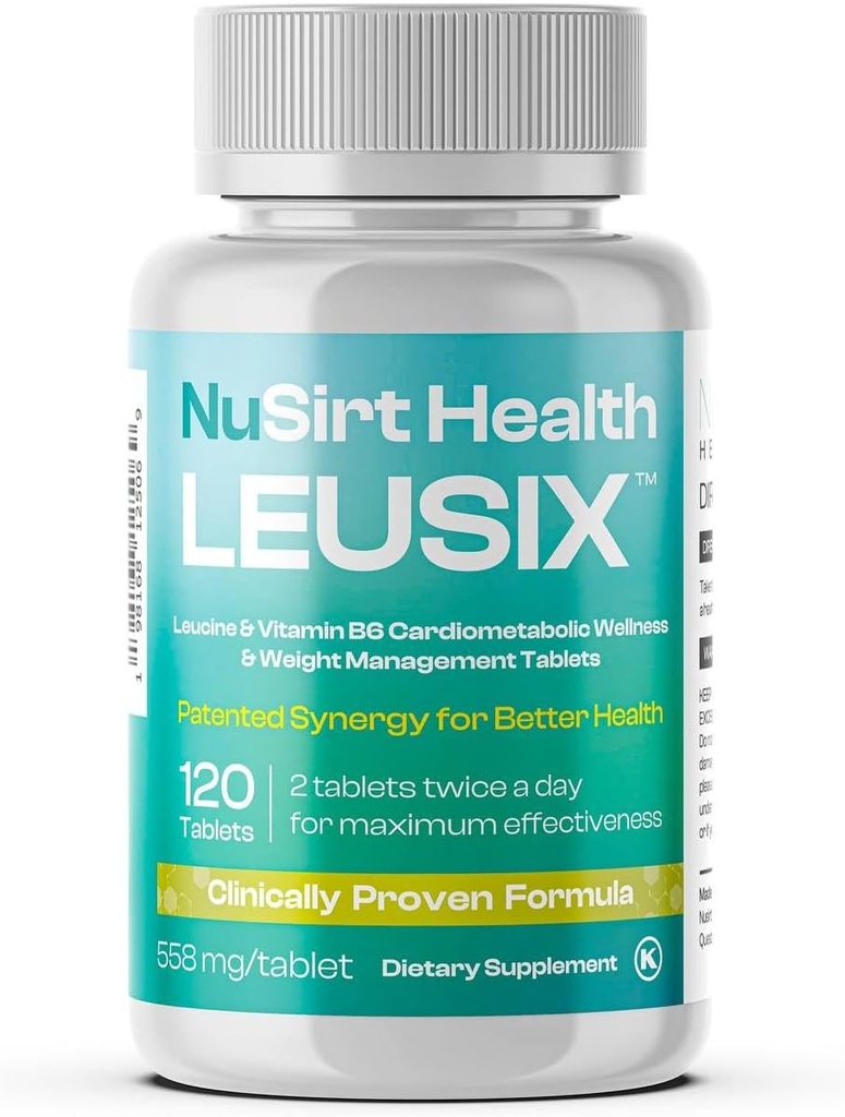 LEUSIX Kilo Yönetimi Tamam - Patentli Leucine + Vitamin B6 Formula - Metabolism, Fat Utilization & Lean Muscle - 120 Tabletler (1-Month Supply)