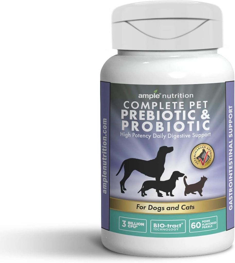 Ample Beslenme, Pet Prebiyotik + Probiyotik for Dogs & Cats, 60ct Pork Flavored Pearls