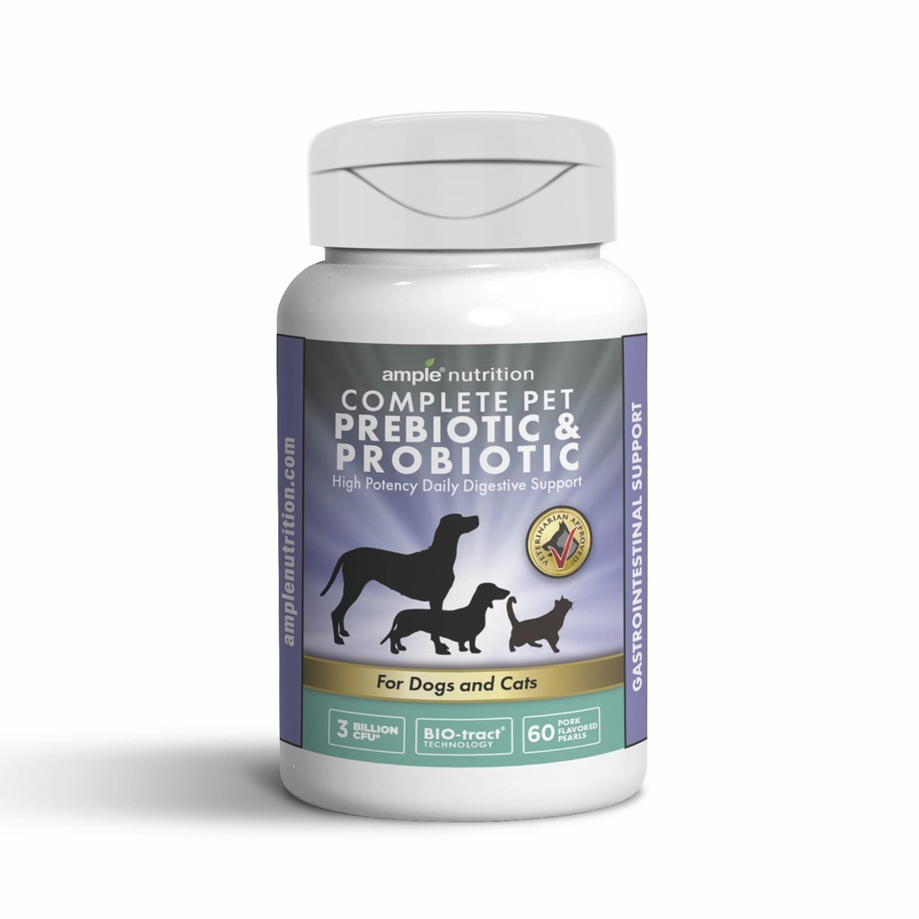 Ample Beslenme, Pet Prebiyotik + Probiyotik for Dogs & Cats, 60ct Pork Flavored Pearls