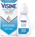Visine Kuru Eye Relief All Day Comfort Lubricant Eye Drops For Up to 10 Hours of Comfort, Kuru Eye Drops with Poli Glycol, 0,5 fl. oz oz