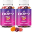Canlı Probiyotik Gummies - Digestive Health, Men, Women & Kids Probiyotik Supplements for Immune Support, Sugar Free & Vegan - Blueberry, Strawberry & Orange | 2Packs