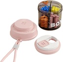 Pembe Pill Box for Women Purse, Small Pill Box, Travel Pill Organizer, Pill Şişeler için 4 bölme, Pocket, Handbag Pill Organizer, Travel Pill case (Pink)