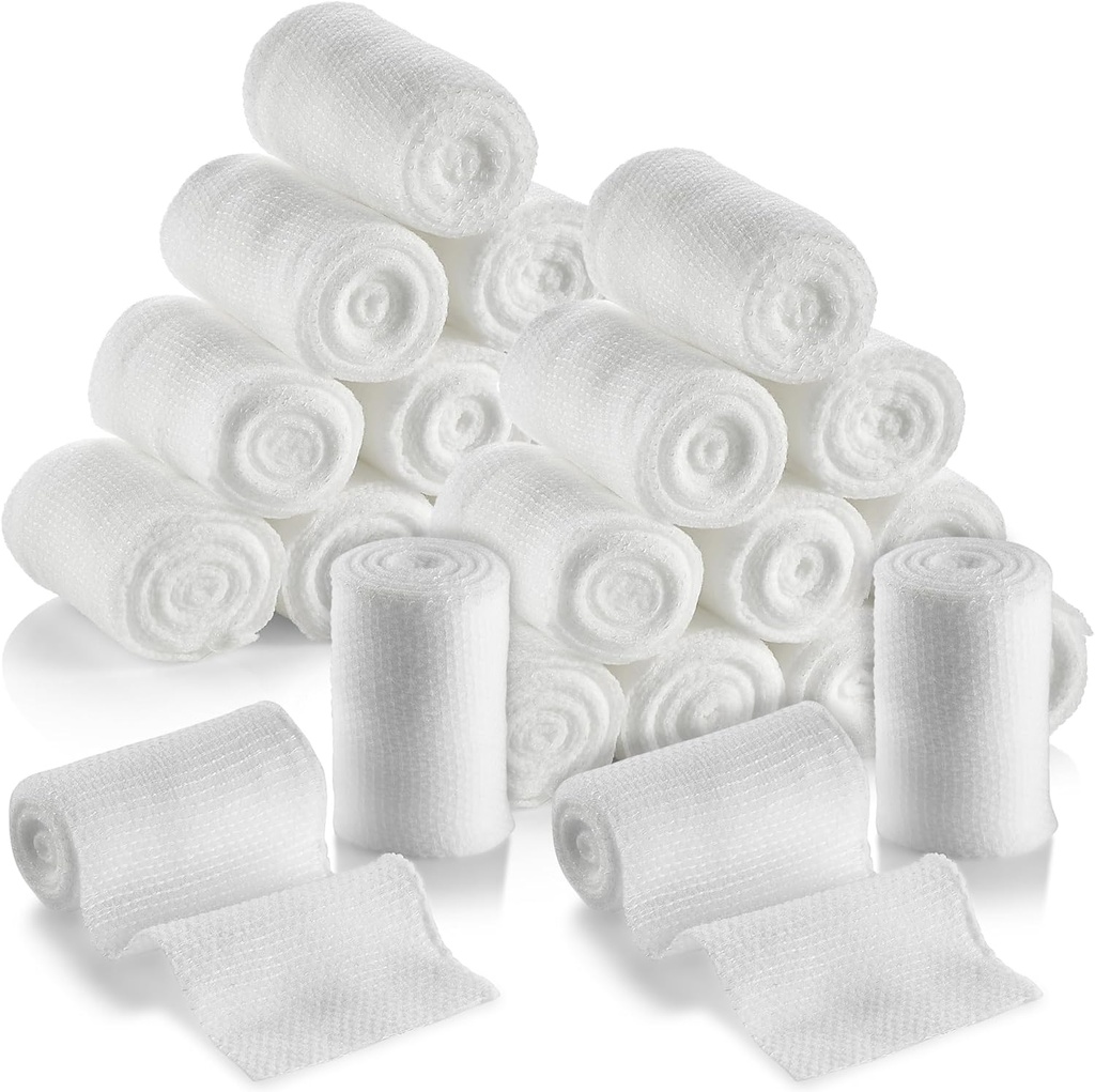 MEDca Gauze Bandage Rolls - 24 Pack, 2Inch, 4.1 Yards Per Roll, Medical Grade Gauze Bandage For Yara Elbiseleri ve İlk Yardım Kitleri