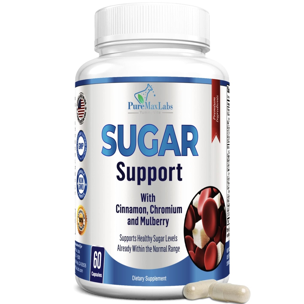 Cinnamon, Chromium, Mulberry, Alfa Lipoic Asit - 20 Herbs & Vitamins - Non-GMO, 60 Capsules