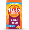 Metamucil 4 1 Günlük Fiber Supplement Toz, Fiber Toz Digestive Health ve Regularity*, Sugar-Free, Orange, Doğal Kaynaklanan Psyllium Fiber, 30 tatlı